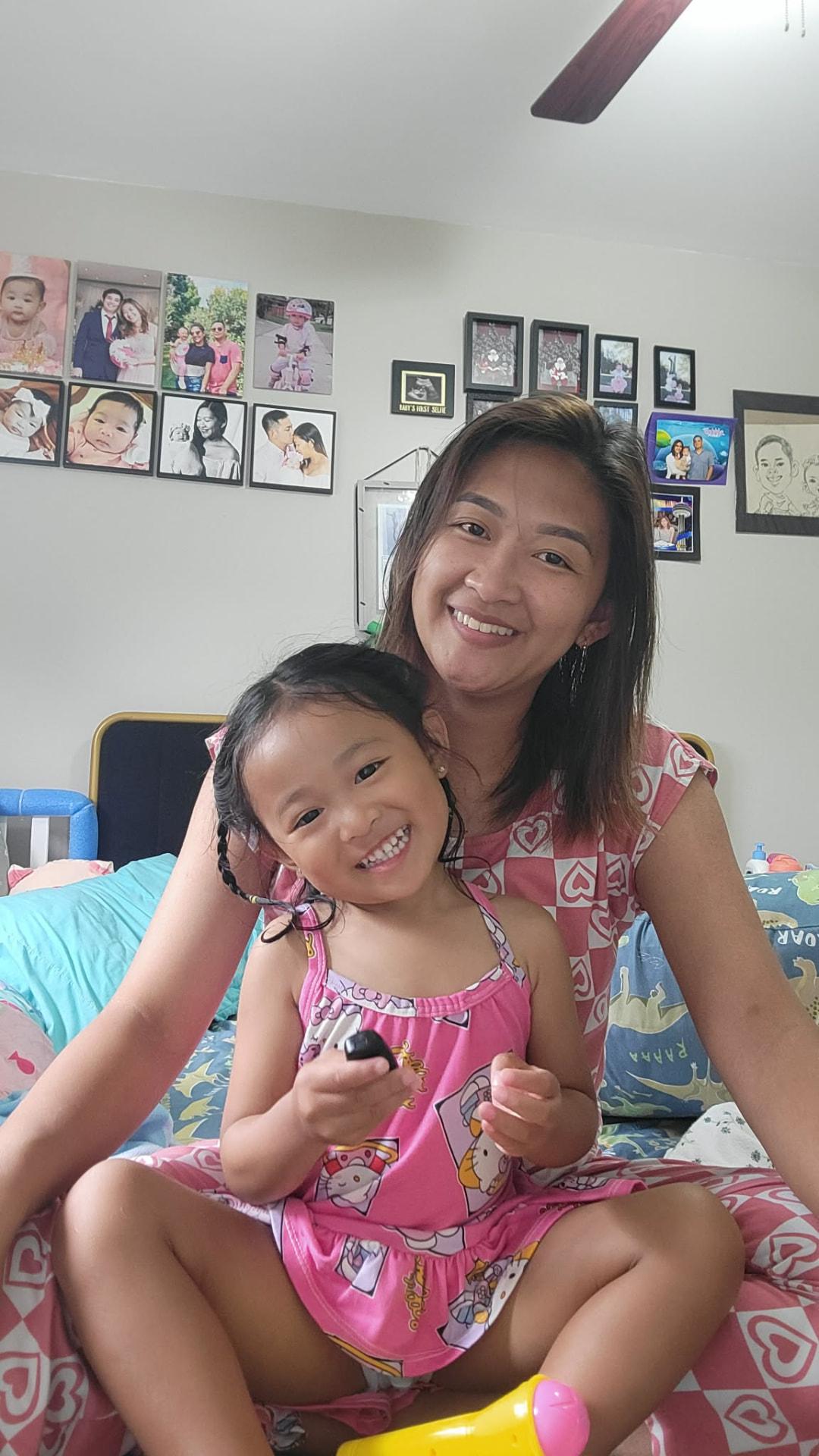 A candid moment from Charm's family life